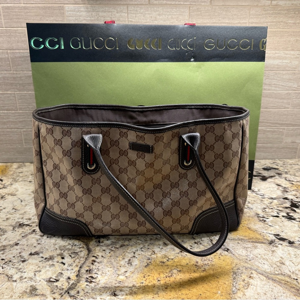 GUCCI GG monogrammed crystal shoulder tote bag